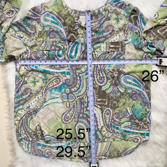 SOLD-Chico’s Paisley Tie Neck Tunic - Picture 11 of 12